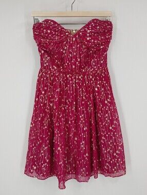 Erin Fetherston Silk Metallic Mini Dress